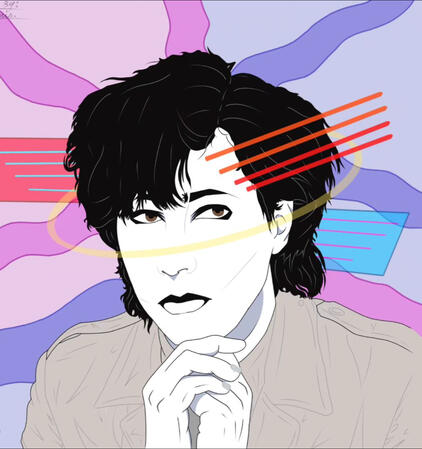 The third piece inspired by Patrick Nagel. Named The Controller for Barbieri's control over the intriguing noises in his music.